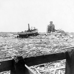 Floating wreckage from the Galveston hurrican